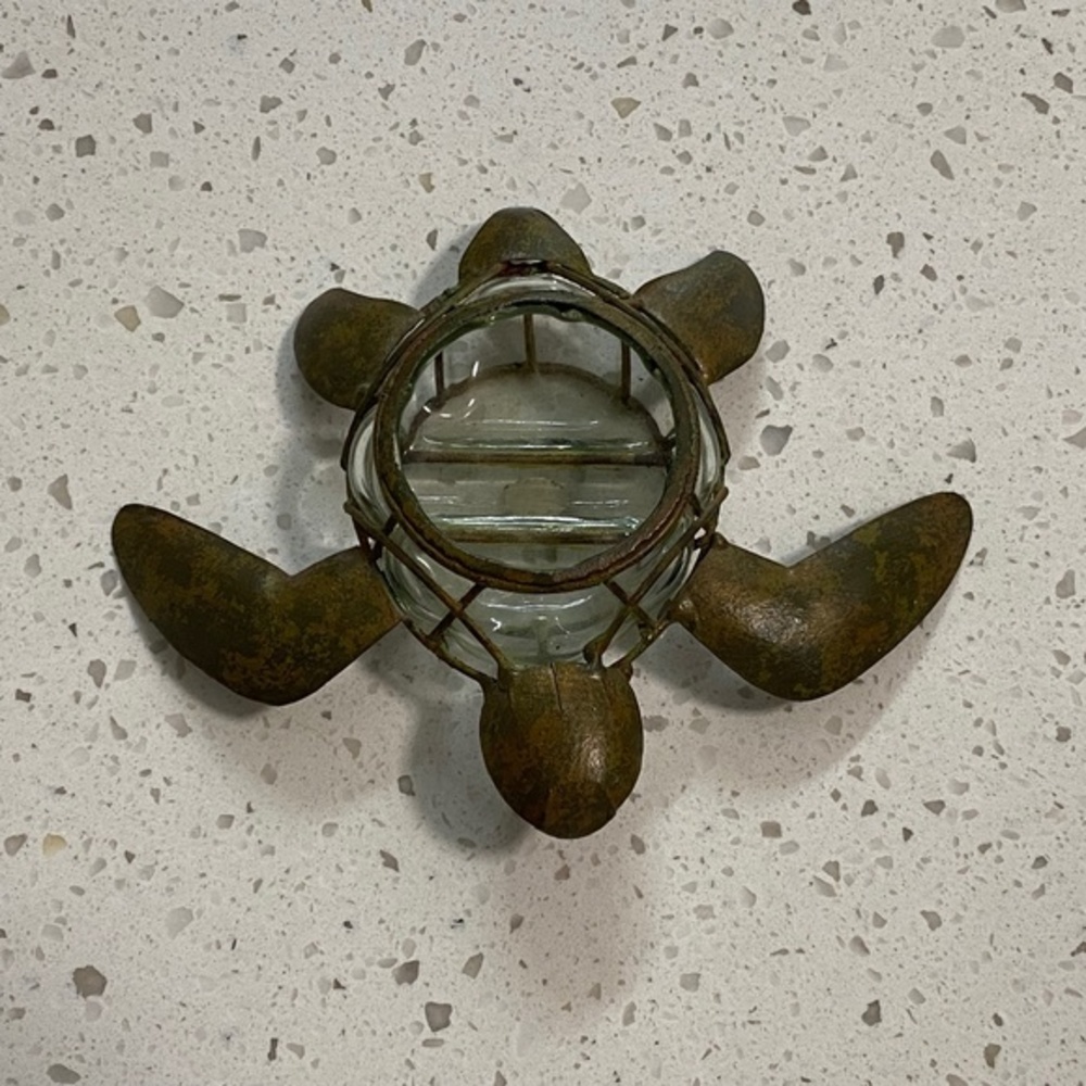 Glass and Metal Sea Turtle